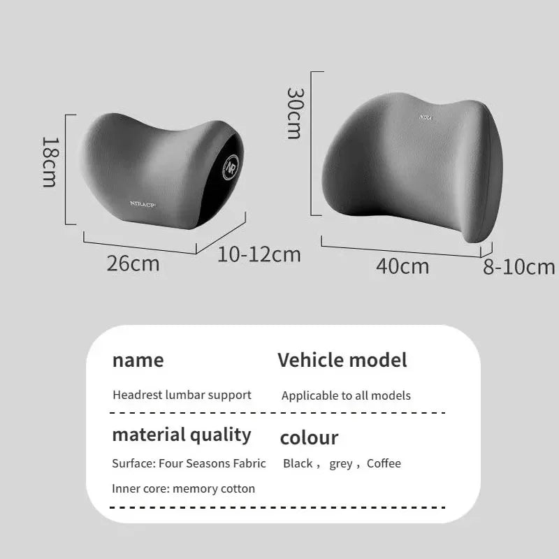 Car Headrest & Lumbar Support Cushion